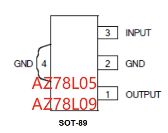 3端线性调节器LDO DIODES AZ78L05 AZ78L09