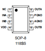 1.6A持续电流马达驱动IC–118SS完全替代MX08L/TC118SS/MX118C/MX512